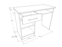 Anna tanulósor iróasztal méretrajz